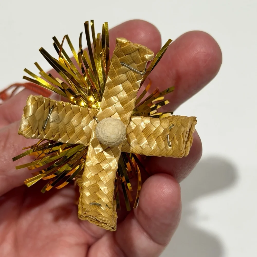 Vintage‎ Woven Straw Bell Ornament Rustic Boho Farmhouse Kitschy Holiday Décor